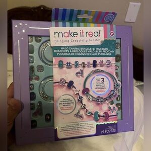 Make It Real Kids Halo Charms Bracelets True Blue DIY Charm Bracelet Making Kit